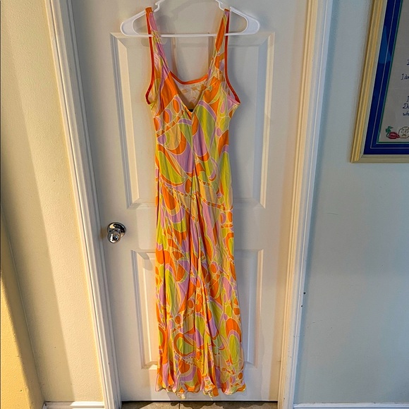 Delfi Collective Donna Multicolor Psychedelic Slip Dress Maxi - Picture 4 of 6